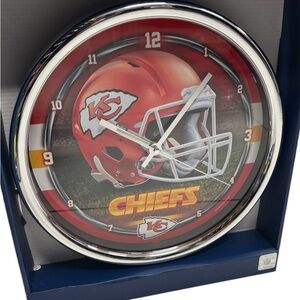 Wincraft Red and White Wall Clock with Kansas City Chiefs Design